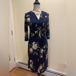 Navy Floral Maternity Dress